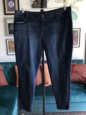1822 size 24W Blue Stretch Denim Adrianna Skinny Ankle Jeans